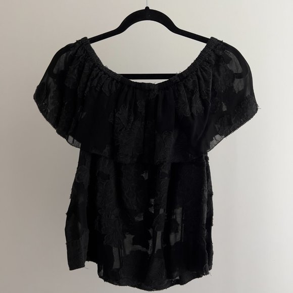 Aritzia Jacquard Off the Shoulder Top - Picture 2 of 4